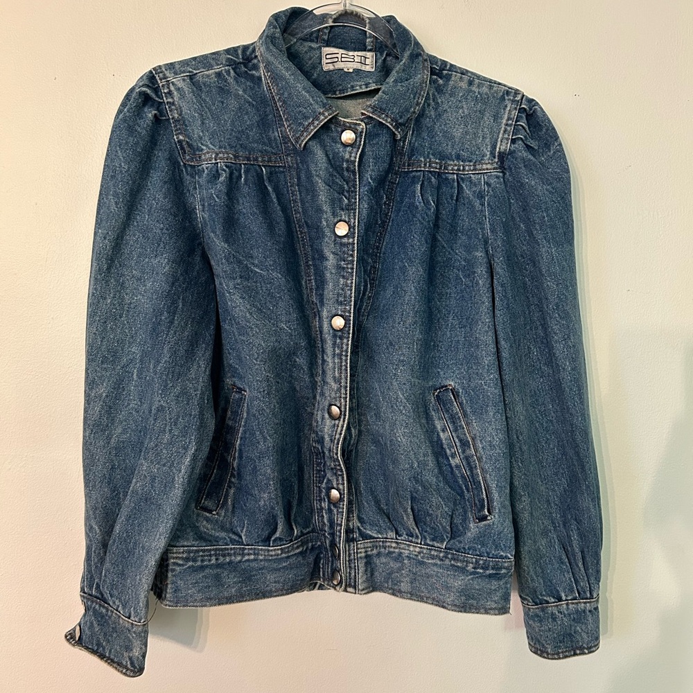 Vintage SB II by Bitterman Denim Jacket with puff sleeves